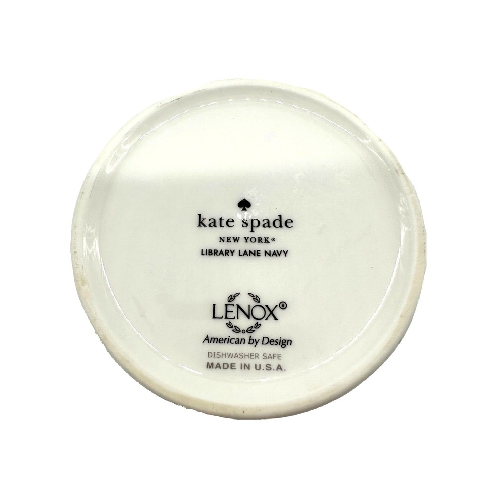Kate Spade Lenox Library Lane Navy Teacup Cup White Gold Bone China Replacement - Picture 7 of 11